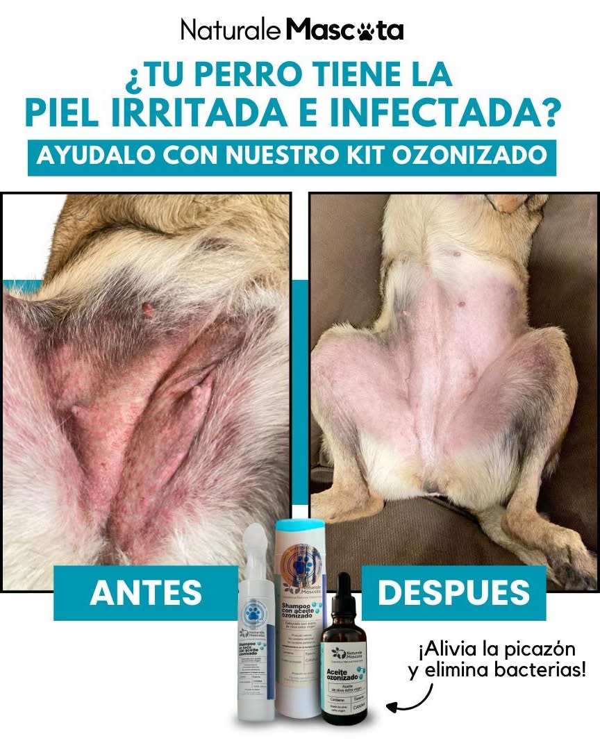 Anuncio antes y después piel irritada